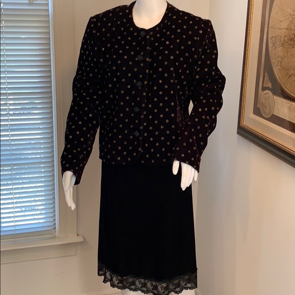 NORTON MCNAUGHTON VELVET VINTAGE BLACK GOLD - Picture 2 of 10